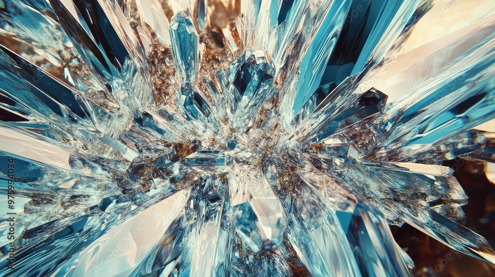 Aufkleber abstract crystal formations growing in a chaotic but mesmerizing pattern.