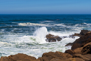 Waves Crashing on Rock, Boiler Bay State Park, Oregon Coast