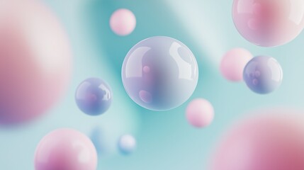 Soft pastel bubbles float in a dreamy background, creating a whimsical and serene atmosphere perfect for modern design projects.