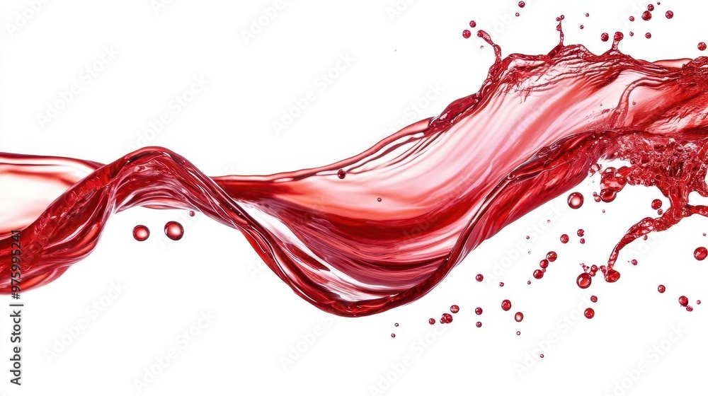 Poster dynamic splash of vivid red liquid against pure white background highspeed photography captures intr
