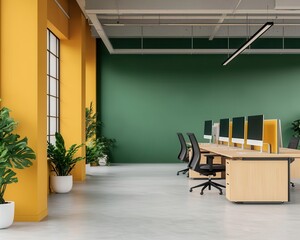 A flexible office layout with breakout zones, each equipped with essential stationery for brainstorming and collaboration breakout zone, office, flexible design
