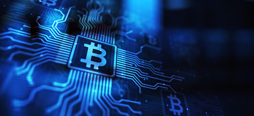 Bitcoin cryptocurrency trading and investment concept. Financial technology, Fintech and digital money.