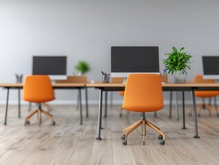 A brightly lit office with open-plan desks and ample stationery supplies, promoting teamwork and productivity open-plan office, stationery, productivity