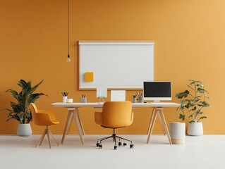 A collaborative corner in an office with movable desks, whiteboards, and vibrant stationery for brainstorming sessions collaboration zone, office, flexible workspace