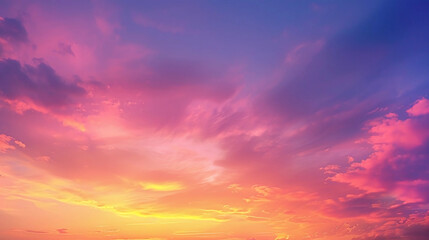 Obraz premium Vibrant Sunset Sky with Colorful Clouds