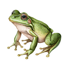 Obraz premium A vibrant green frog depicted with intricate details, showcasing its unique features and natural charm, suitable for nature enthusiasts.