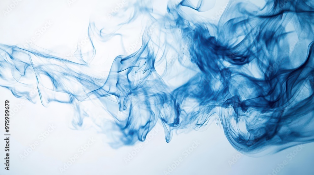 Poster ethereal blue flame dancing against a stark white backdrop intricate tendrils of fire create mesmeri