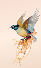 bird on a branch paintig