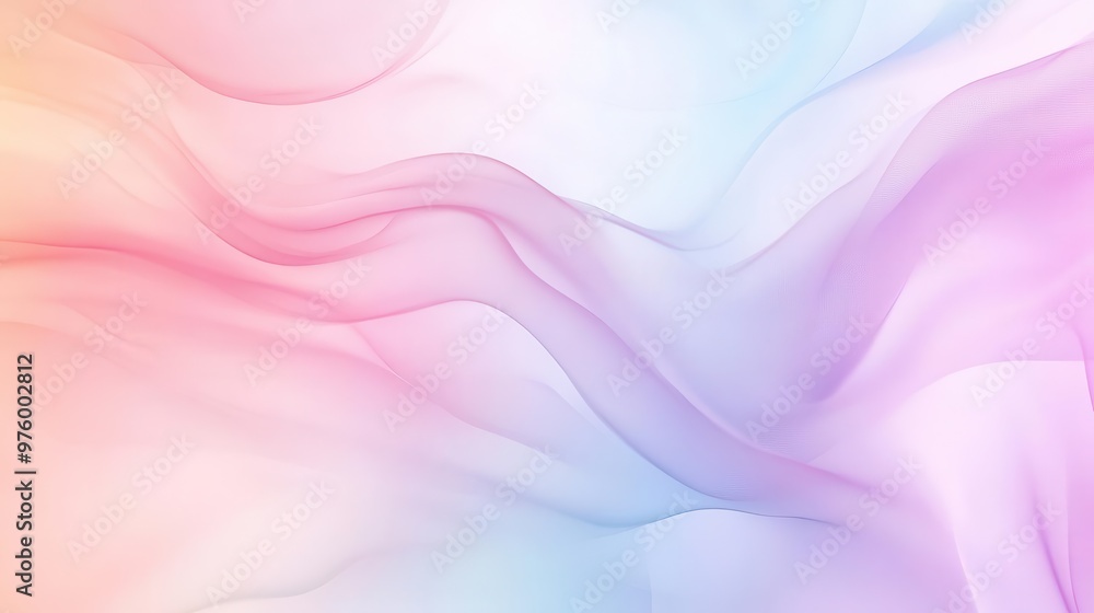 Poster ethereal organic gradient background with flowing shapes in soft pastel hues creating a dreamy and c