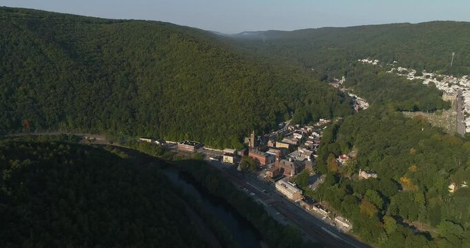 Jim Thorpe, PA, Wide Drone Shot