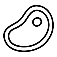 Hand drawn meat steak doodle line icon. Simple cartoon drawing, vector clip art illustration.