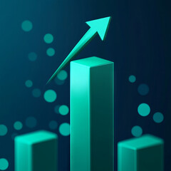 green business graph with arrow