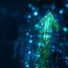 green business graph with arrow