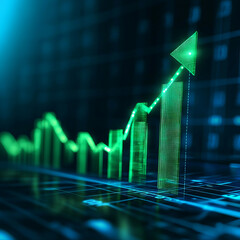 green business graph with arrow