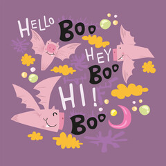 Spooky Cute Ghost Halloween Decor. Flat, Vector, Illustration, Cartoon, EPS10.