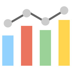 Statistics icon with flat style