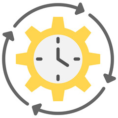 Time management icon with flat style
