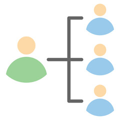 Organization structure icon with flat style