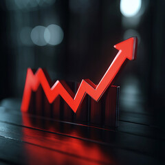 red business graph showing growth