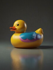 3D model of a yellow rubber ducky with a bright color scheme.