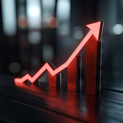 red business graph showing growth