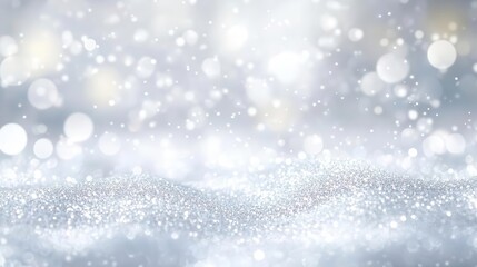 Fototapeta premium ethereal white glitter background with floating sparkles and bokeh effect soft focus creating dreamy romantic atmosphere perfect for celebrations