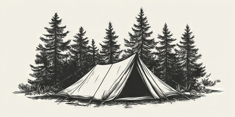 set of camping elements