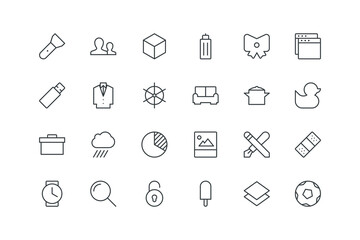 3D view, Bottle of water, Bow, browsers, music and icons set