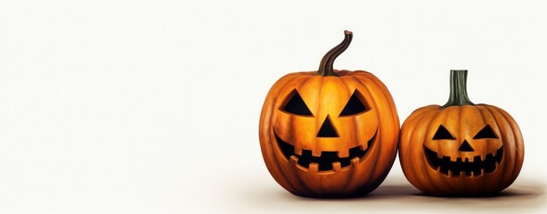Spooky Jack-O-Lantern Duo A Halloween Tradition