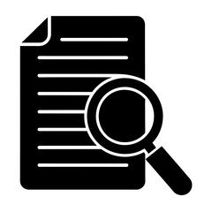 Document Icon with Magnifier Vector | High-Quality Searchable Graphics