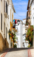 Street in the White City of Jubrique in Andalusia, Spain