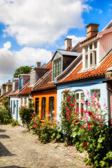 Houses in the Charming and Famous Street Called Møllestien in Aarhus, Denmark