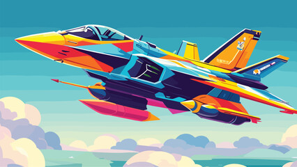 Vector illustration image of an advanced fighter aircraft