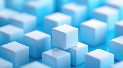 Fototapeta premium Abstract Blue Cubes Pattern Background Texture