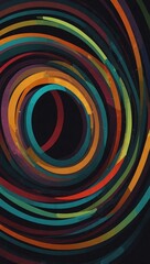 Abstract background with colorful circular lines, ideal for tech or business designs.