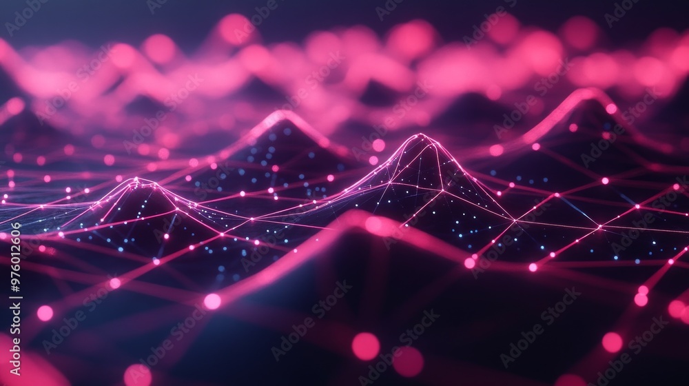 Poster visual representation of quantum cryptography networks showcasing entangled particle pairs connected