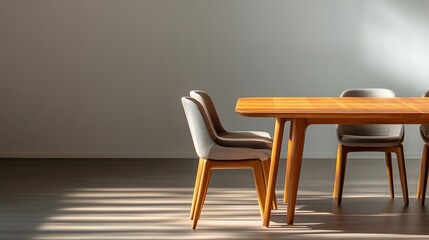 Modern Dining Table and Chairs in a Minimalist Interior