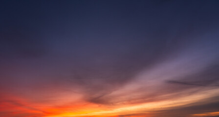 Dusk, Twilight sky background, Sunset sky in the evening after sun down with orange, red sunlight...