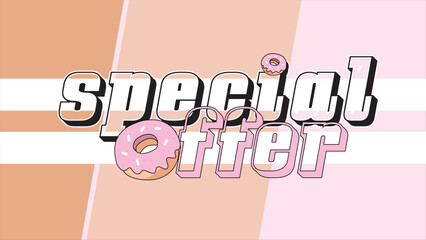 Special offer sale icon, donut special offer banner, sale banner template, end of season special offer, market special offer discount label