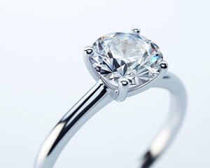A brilliant-cut diamond engagement ring isolated, its gemstone glowing with flawless clarity and brilliance engagement ring, gemstone, clarity