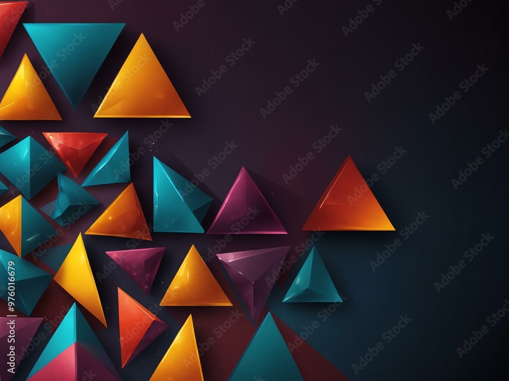 Poster abstract triangles in glossy vector style.