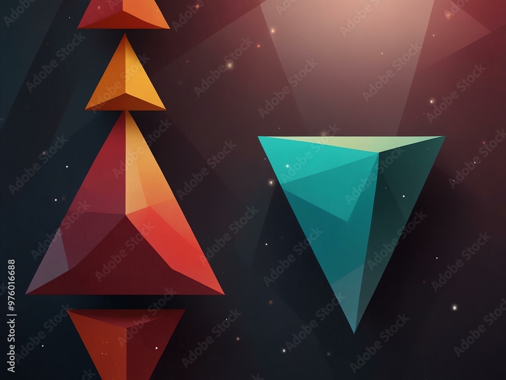 Poster abstract triangles in glossy vector style.