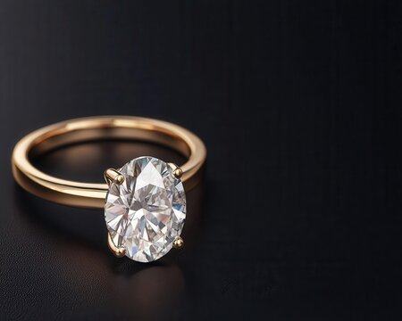 A solitaire engagement ring with a flawless oval diamond isolated, showcasing its radiant clarity solitaire ring, gemstone, clarity