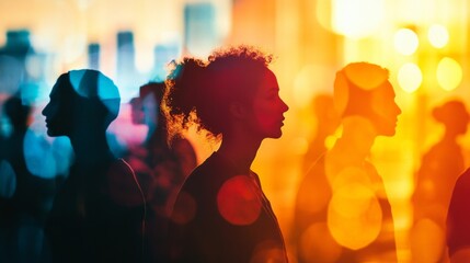 Personal Growth Reflection, a serene scene of diverse individuals engaged in deep thought, contemplating their journeys of self-discovery and personal development in a tranquil setting.