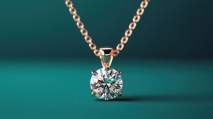 A solitaire round diamond pendant isolated, its brilliance and clarity emphasized against a neutral background round diamond, gemstone, clarity