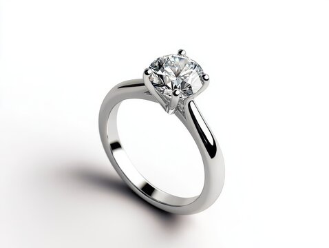 A sparkling diamond solitaire ring isolated on a white background, showcasing the gemstone's flawless clarity diamond ring, gemstone, clarity