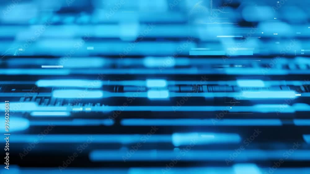Poster an abstract digital background with luminous blue lines and data streams creates a high-tech aesthet