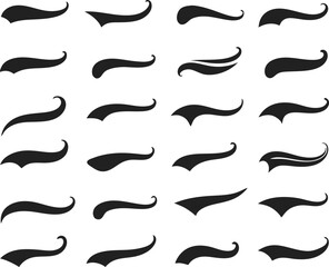 Swoosh and swash tails collection. Vector
