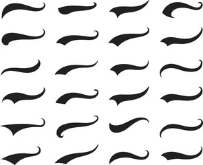 Swoosh and swash tails collection. Vector