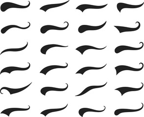 Swoosh and swash tails collection. Vector